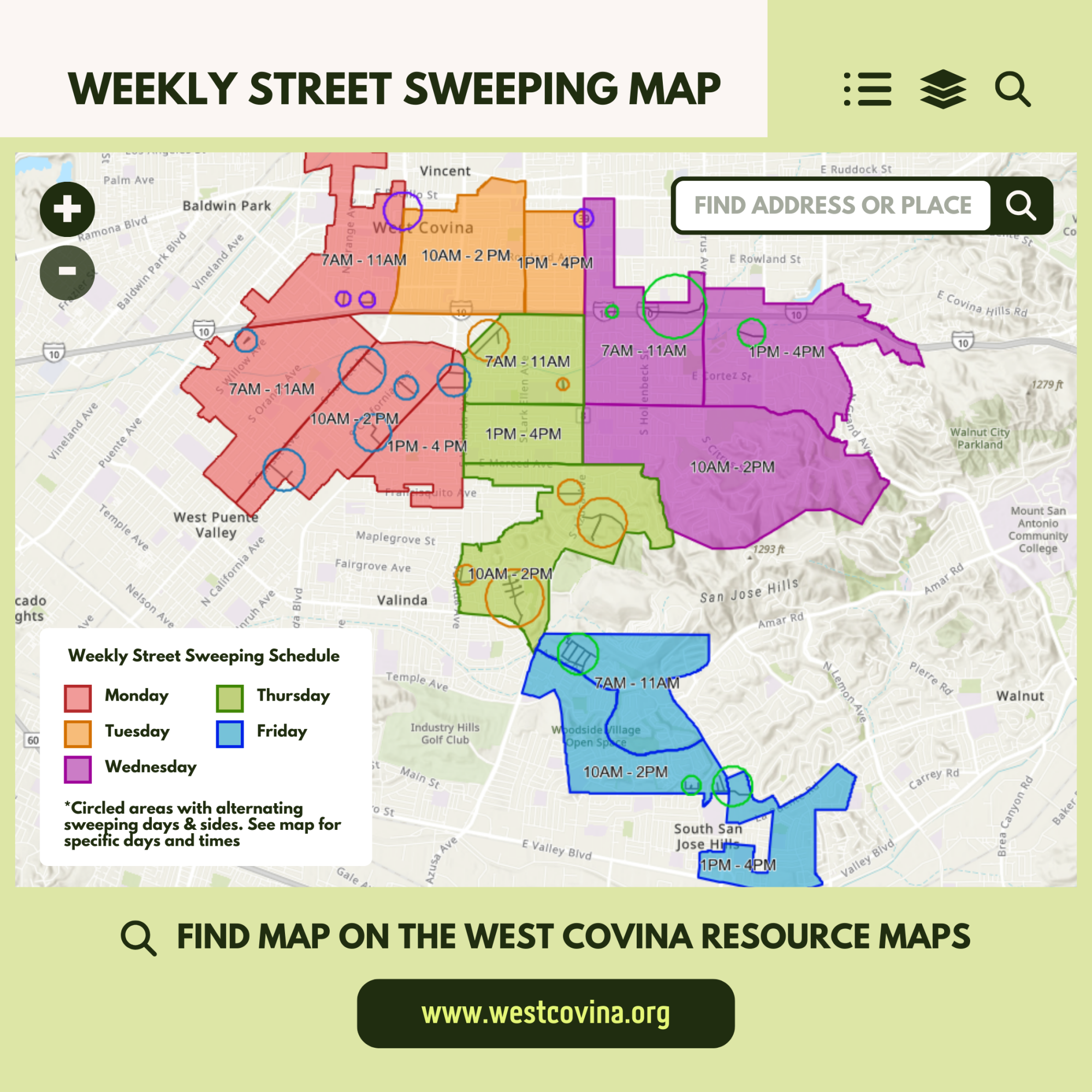 Weekly Street Sweeping Map